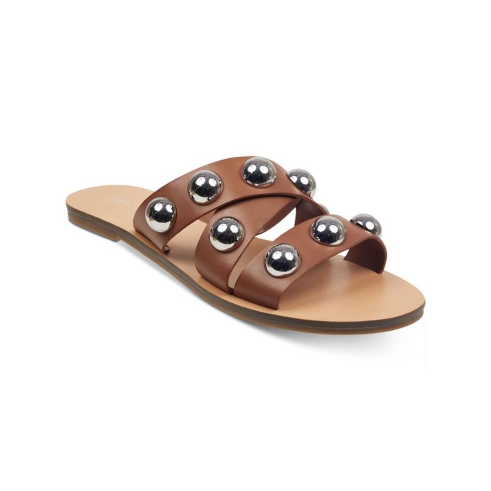 MARC FISHER Womens Brown Oversized Ornaments Bryte Toe Slip On Sandals 5.5 M
